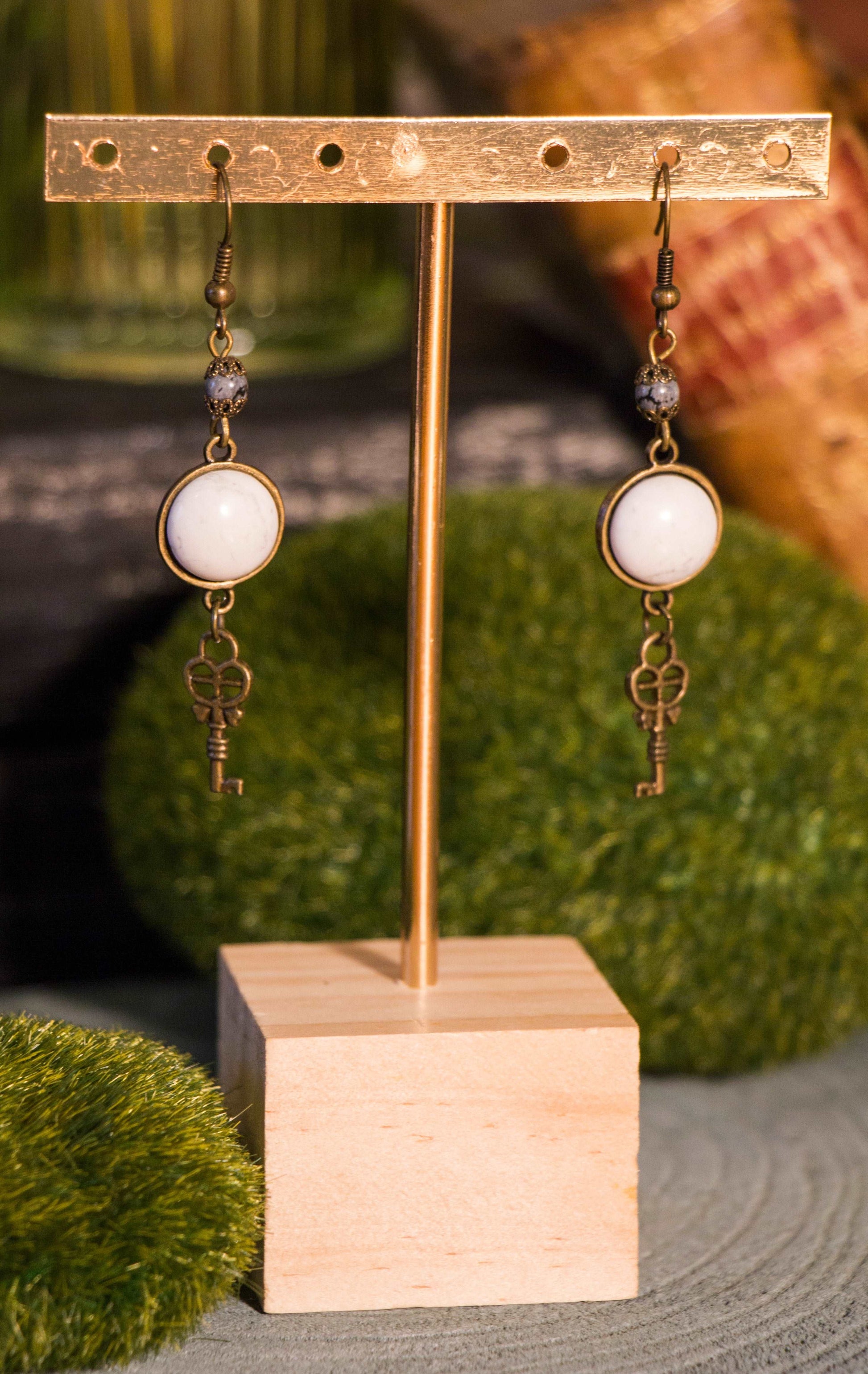 Boucles d'oreilles Noblessa - Howlite